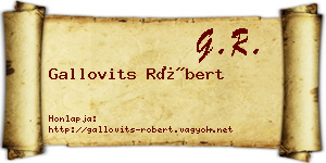 Gallovits Róbert névjegykártya