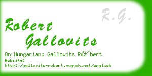 robert gallovits business card